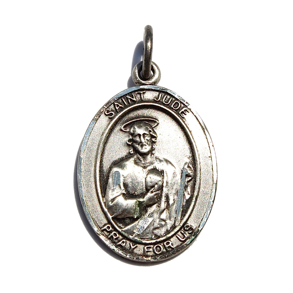 Vintage St Jude Sterling Silver Charm Pendant 45$
